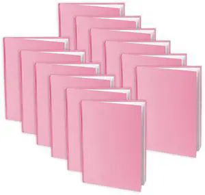 Young Authors Pink Hardcover Blank Book, White Pages, 8"H x 6"W Portrait, 14 Sheets/28 Pages, Pack of 12