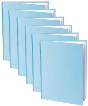 Young Authors Blue Hardcover Blank Book, White Pages, 11"H x 8-1/2"W Portrait, 14 Sheets/28 Pages, Pack of 6