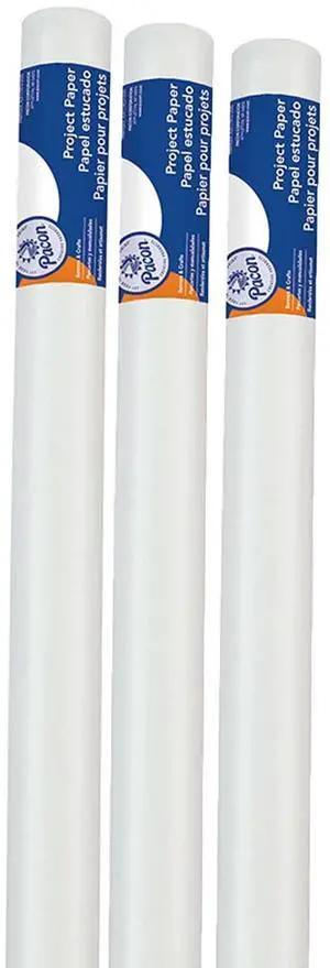 Pacon Project Paper Roll, White, 24" x 30', 3 Rolls