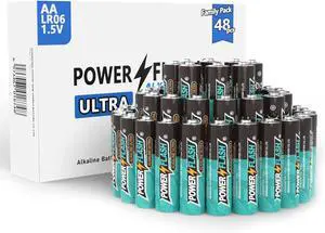 POWER FLASH Alkaline AA48 Batteries 1.5V Batteries