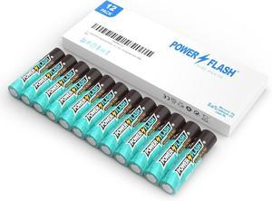 POWER FLASH Alkaline Battery, Long-Lasting Power, Leakproof Design, 10 Years Shelf Life (12)