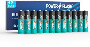 POWER FLASH AAA Batteries 12 Pack with Fresh Date-Triple A Long-Lasting Alkaline High-Performance Battery,1.5 Volt,10-Year Shelf Life,Power Will not Leak,Dependable Power for Your Devices