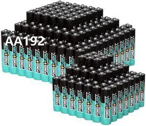 POWER FLASH Alkaline Batteries 1.5V AA 192 value pack batteries