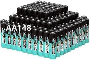POWER FLASH Alkaline Batteries 1.5V AA 148 value pack batteries