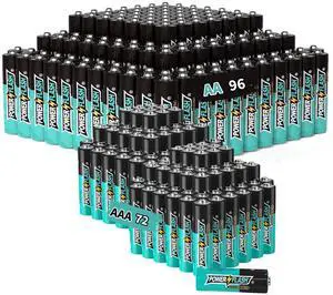 POWER FLASH Alkaline AA96 AAA72 Batteries 1.5V Long Lasting Batteries are Ideal for use in high tech Devices, Clocks, remotes, and Other Household Devices.