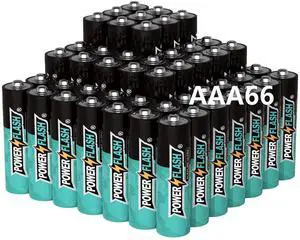 POWER FLASH Alkaline Batteries 1.5V AAA 66 value pack batteries