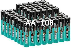 POWER FLASH Alkaline AAA108 Batteries 1.5V long lasting batteries are ideal for use in high tech devices, clocks, remotes, and other household devices.