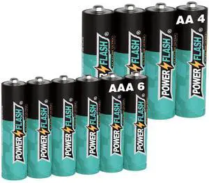POWER FLASH Alkaline AAA6  AA4 Batteries 1.5V Batteries