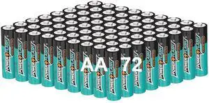POWER FLASH Alkaline Batteries 1.5V AA 72 value pack batteries