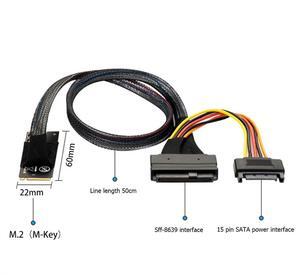 0.5m M.2 M-Key to U.2 Interface Adapter Cable with SATA 15P Female Connector for win/UEFI2.3.1 Accessories