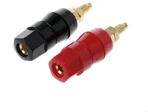 1 Pair 4mm Banana Plug Red Black Connector Amplifier Terminal Binding Post Speak