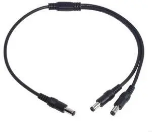 Power 1 Male to 2 Male 5.5mm x 2.1mm Power Supply Splitter Cord for Camera