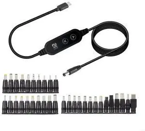 Adjustable Voltages USB C To DC5525 Charging Cable PD65W 34 Conversion Heads