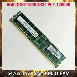 8GB DDR3 1600 2RX4 PC3-12800R 8G 647651-571 682414-001 PC Server Memory