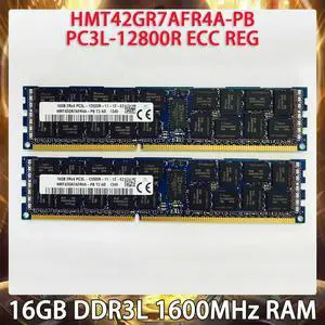 1 Pcs RAM 16GB DDR3L 1600MHz 2RX4 ECC REG PC3L-12800R HMT42GR7AFR4A-PB For SK Hynix Server Memory 1600