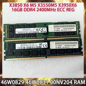 Server Memory 46W0829 46W0831 00NV204 For X3850 X6 M5 X3550M5 X3950X6 16GB DDR4 2400MHz PC4-2400T-R 2RX4 ECC REG RAM