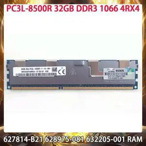 Server Memory 627814-B21 628975-081 632205-001 32GB DDR3L 1066MHz PC3L-8500R 4RX4 RAM