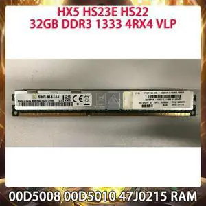 Server Memory 00D5008 00D5010 47J0215 PC3L-10600R HX5 HS23E HS22 32GB DDR3 1333 4RX4 VLP RAM