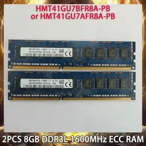 2PCS 8GB DDR3L 1600MHz ECC RAM For SK Hynix HMT41GU7BFR8A-PB or HMT41GU7AFR8A-PB Server Memory
