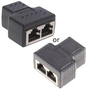 Ethernet Splitter Rj45 Cable Coupler 1 to 2 Female Adapter High Speed Internet Lan Network Connector 2 Ports