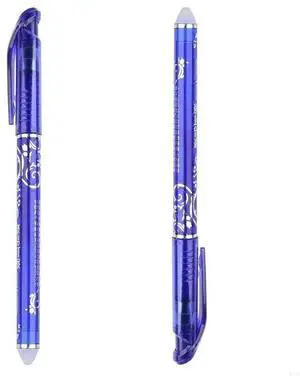 12 Pcs 0.5mm Luxury Erasable Gel Pen Fine Point Blue Ballpoint Home Office Student Writing Exam Stationery Pens