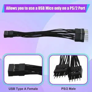 Motherboard Audio HD Extension Cable 9Pin 1 Female to 2 Male Y Splitter Cable Black for PC DIY 10cm