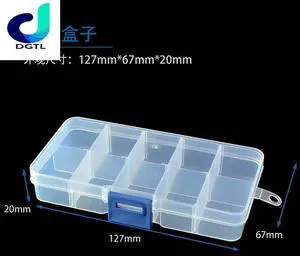 10 Grid can be remov transparent plastic small box kit storage box jewelry jewelry box electronic components parts finishing bo