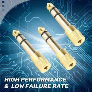 6 Pieces Headphone Adapter 6.35 mm(1/4 inch) Male to 3.5 mm(1/8 inch) Female Stereo Audio Earphone Jack Adapter, Black/G Rich