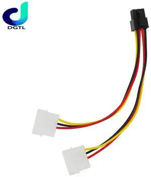 Cable Adapter Connector for video cards 2 IDE Dual 4pin Molex IDE Male to 6 Pin Female PCI-E Y Molex IDE Power