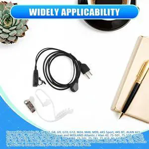Air sound tube earphone microphone for Midland walkie talkie Alan GXT G6 G7 G8 G9 75-810 GXT650 LXT80 wireless earphone Rich
