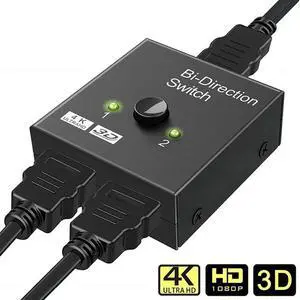 2 in 1 out HD 4K 60Hz Bidirectional Switcher HDMI-compatible Switcher 1X2 Distribution for Projector PC Laptop 2 in 1 out HD 4K 60Hz Bidirectional Switcher HDMI-compatible Switcher 1X2 Distribution for Projector PC Laptop