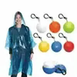 Outdoor cape for adults and children, portable disposable raincoat ball, round keychain, disposable raincoat buckle