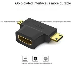 Mini/Micro/HDMI-compatible 2 In 1 Adapter Male ToFemale Connector Extender Cable Extension Adapter Converter 1pcs