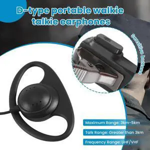 1 Pin D Type Headset Ear Hook Earphone PTT Mic Earpiece for Talkabout Portable Radio TLKR T3 T4 T60 T80 MR350R Rich