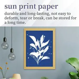 30 Sheets Cyanotype Paper, Sun Art Paper Kit, Solar Drawing Paper Nature Printing Paper for Kids Adults Arts Crafts
