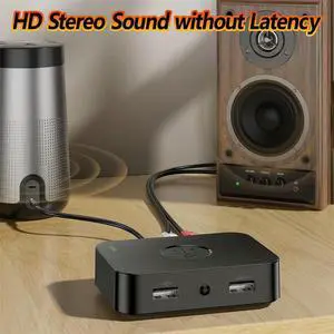 AUX 3.5Mm Bluetooth 5.4 Receiver For Home Stereo,Audio Adapter For Hifi Music Streaming,Wired Speakers,USB Flash