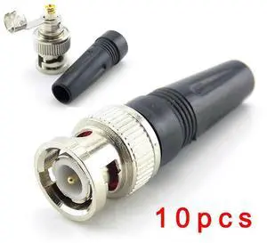 10pcs BNC Connector Male plug adapter Twist-on Coaxial RG59 Cable for CCTV Camera Video/AUDIO Connector