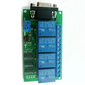 DC 12V 4 Channel RS232 Relay Board PC USB DB9 Interface Relay Module Serial Port Remote Control Switch For Motor Garage