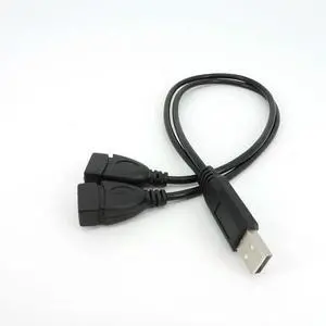 1 usb 2.0 male to 2 way dual usb female OTG splitter port power data adapter DC connector charging cable extender usb port