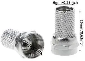 10 Pcs 75-5 F Connector Screw On Type For RG6 Satellite TV Antenna Coax Cable Twist-on Protection
