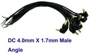 1pc CCTV DC Power Plug Connector 4.0mm x 1.7mm Male 90 Degree Right Angle Socket Adapter With Cord Cable