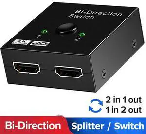 HDMI-Compatible Splitter 4K Switch KVM Bi-Direction 1x2/2x1 HDMI-compatible Switch 2 In1 Out for TV Box PS4/3 Switcher Adapter