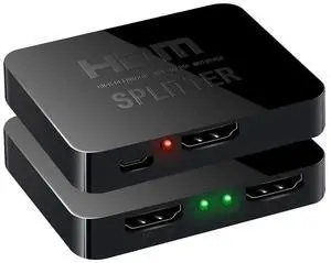 1x2 4K HDMI-Compatible Splitter Switch 1 in 2 Out Video Distributor Amplifier Dual Display for Box PC Monitor Projector Laptop