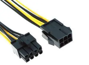 PCI Express 8-pin powered GPU Video Card PCI-e 6-pin Male to 8-pin Female Converter, 20cm PCIe 6pin to 8pin Adapter