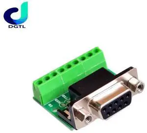 DB9 RS232 Serial to Terminal Female Adapter Connector Breakout Board Black+Green DB9 RS232 Serial to Terminal Female Adapter Connector Breakout Board Black+Green