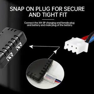 2S 7.4V 2-In-1 Charger with XH-3P Connector Plug for AX24 SCX24 UTB18 SCX24 RC Cars & Trucks,7.4V 2S Lithium Batteries Rich