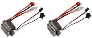 2X RC Hobby 60A ESC Brushed Motor Speed Controller With 2A BEC High Voltage 6-12V Brush ESC For RC Ship & RC Car ESC,B