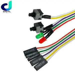 65CM Slim ATX PC Compute Motherboard Power Cable On/Off/Reset with LED Light PC Power Reset Switch Push Button Switch