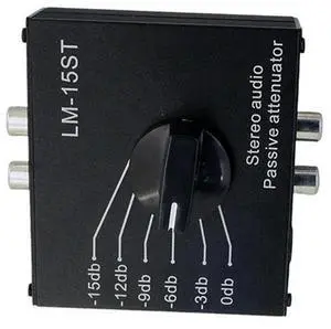 Passive Stereo Audio Attenuator 3.5Mm 6.35Mm RCA Interface Six Mode Switching 0Db-3Db-6Db-9Db-12Db-15Db Passive Stereo Audio Attenuator 3.5Mm 6.35Mm RCA Interface Six Mode Switching 0Db-3Db-6Db-9Db-12Db-15Db