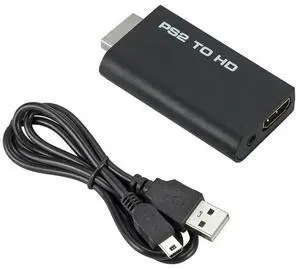 Audio Video Converter For PS2 to HDMI-compatible Converter Adapter With 3.5mm Audio Cable For PS2 Display Modes Not For 1080P